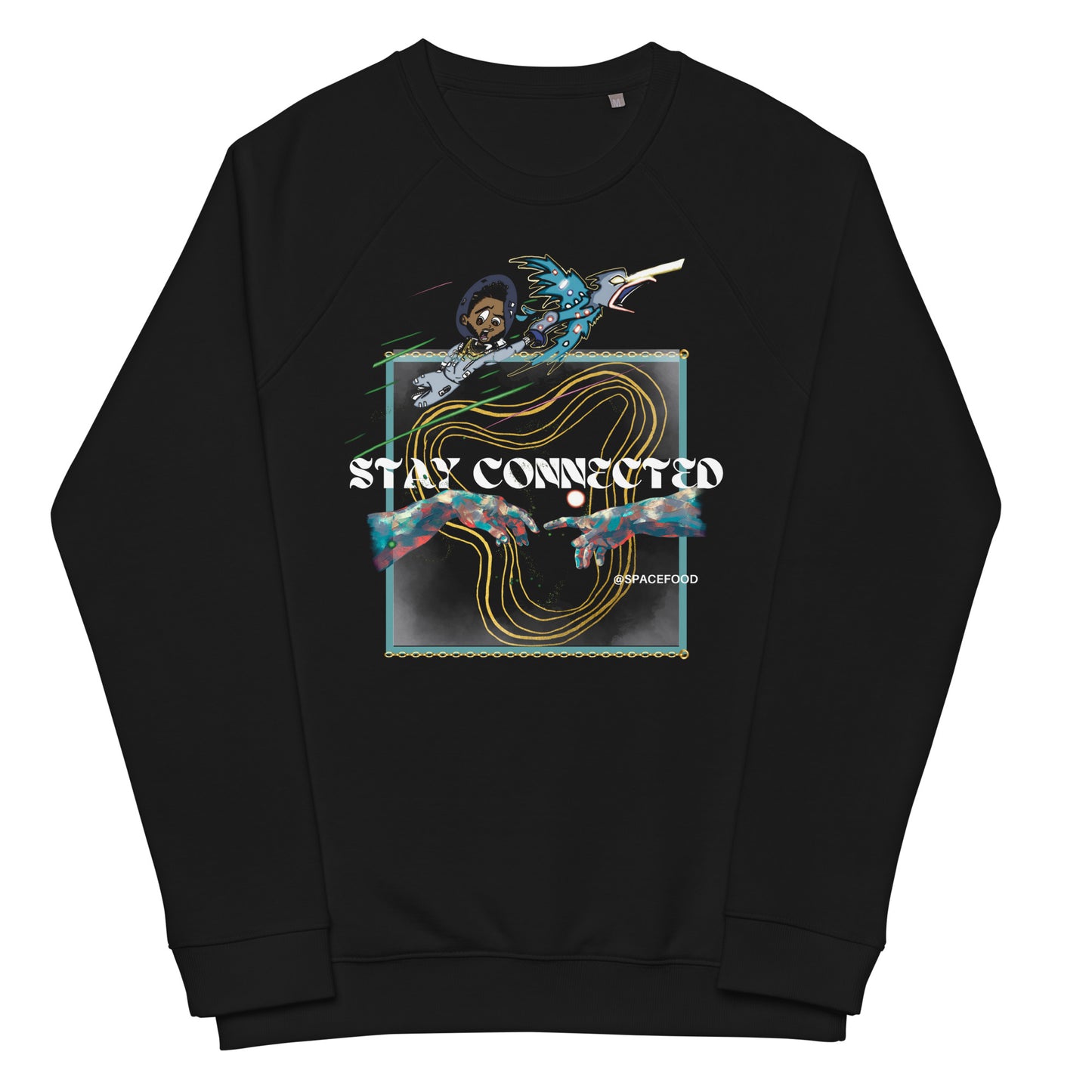 Stay Connected| Unisex organic raglan SPACEFOOD sweatshirt